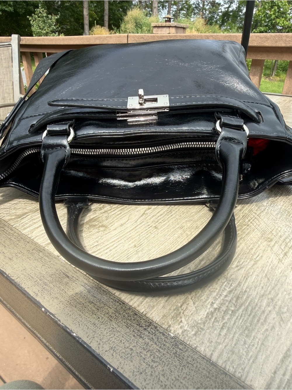 NWOT Madden NYC Top Handle Black Satchel Handbag - Picture 9 of 11